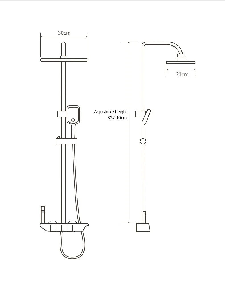 Bathroom Shower Set 4 Functions Digital Display